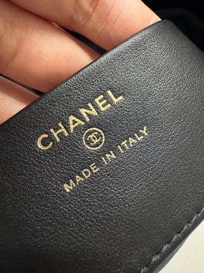 CHANEL 31Bag Nano 黑色油臘羊皮