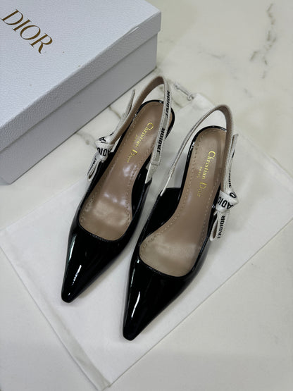 DIOR Slingback 黑色漆皮 5.5cm