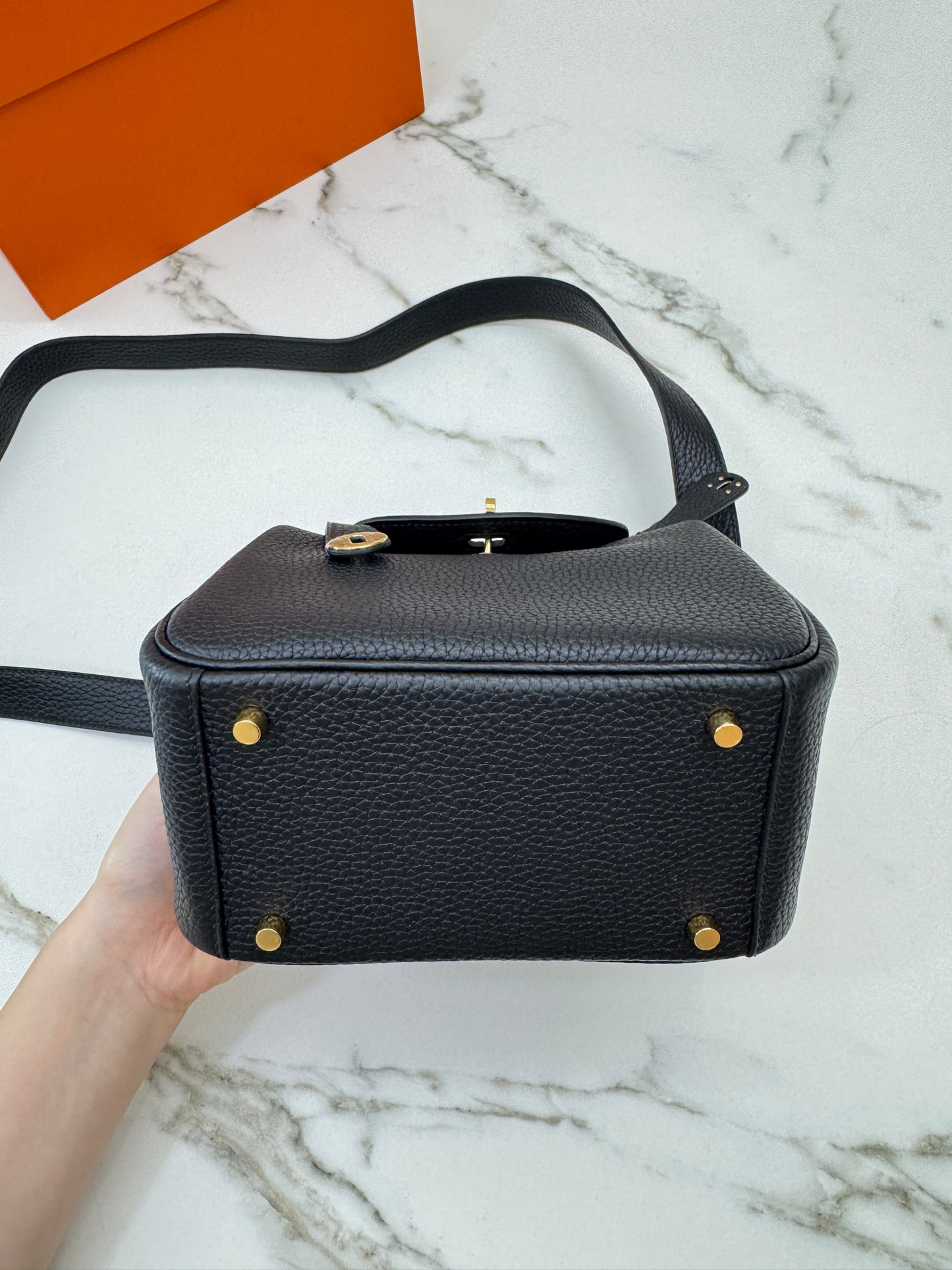 HERMES Mini Lindy II 黑金 Nior TC GHW