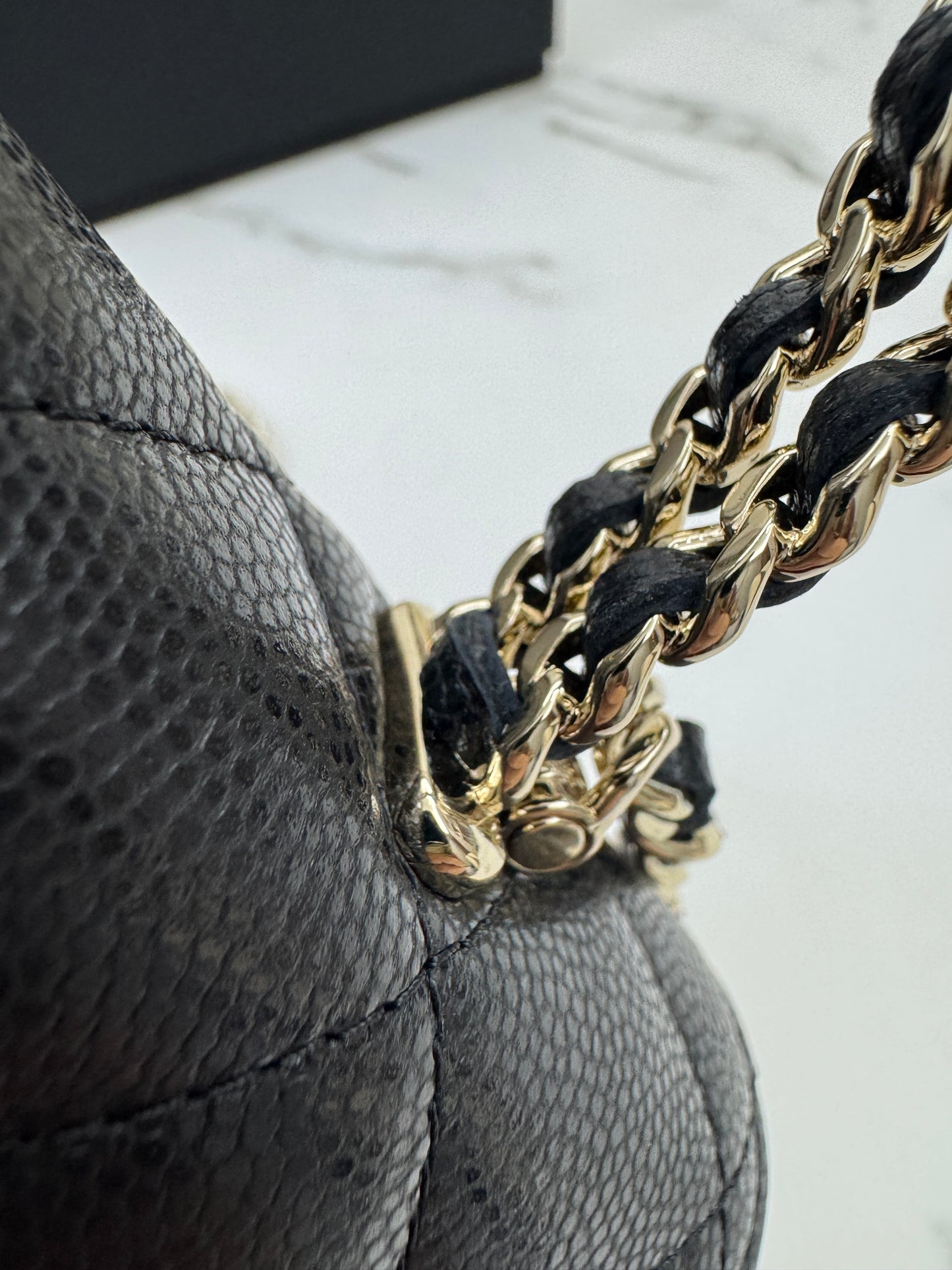 CHANEL 25S Kelly 橫版手機包 黑色