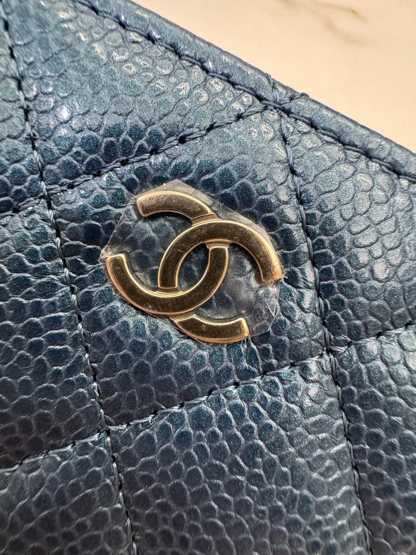 CHANEL 18S珠光藍 拉鏈零錢包 Iridescent Blue Coin Purse【Limited Edition】