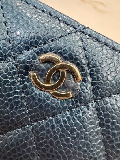 CHANEL 18S珠光藍 拉鏈零錢包 Iridescent Blue Coin Purse【Limited Edition】