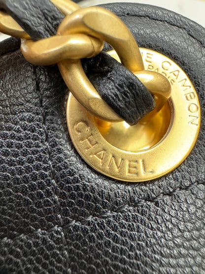 CHANEL Mini 25 Bag 黑色荔枝皮 金扣 Caviar Calfskin GHW