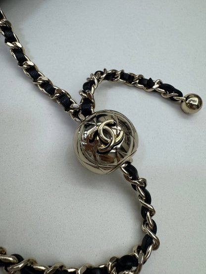 CHANEL 25K亮面淺金球 Mini CF20 Pearl Crush