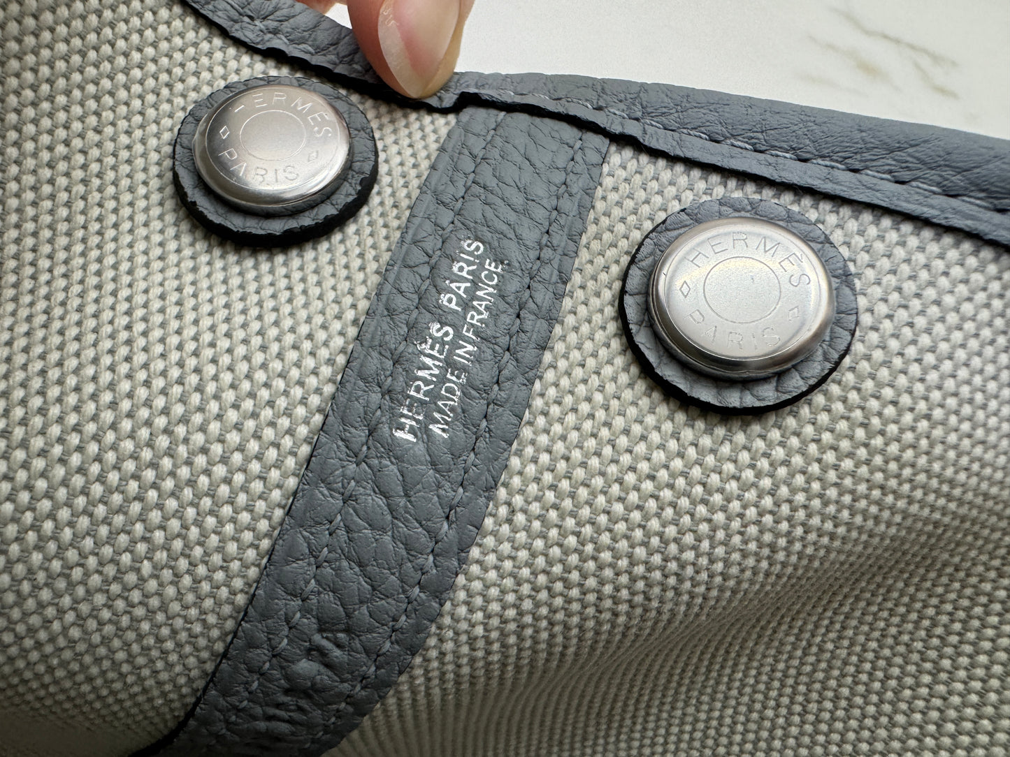HERMES Neo Garden Party 23 木偶灰 Negonda Canvas