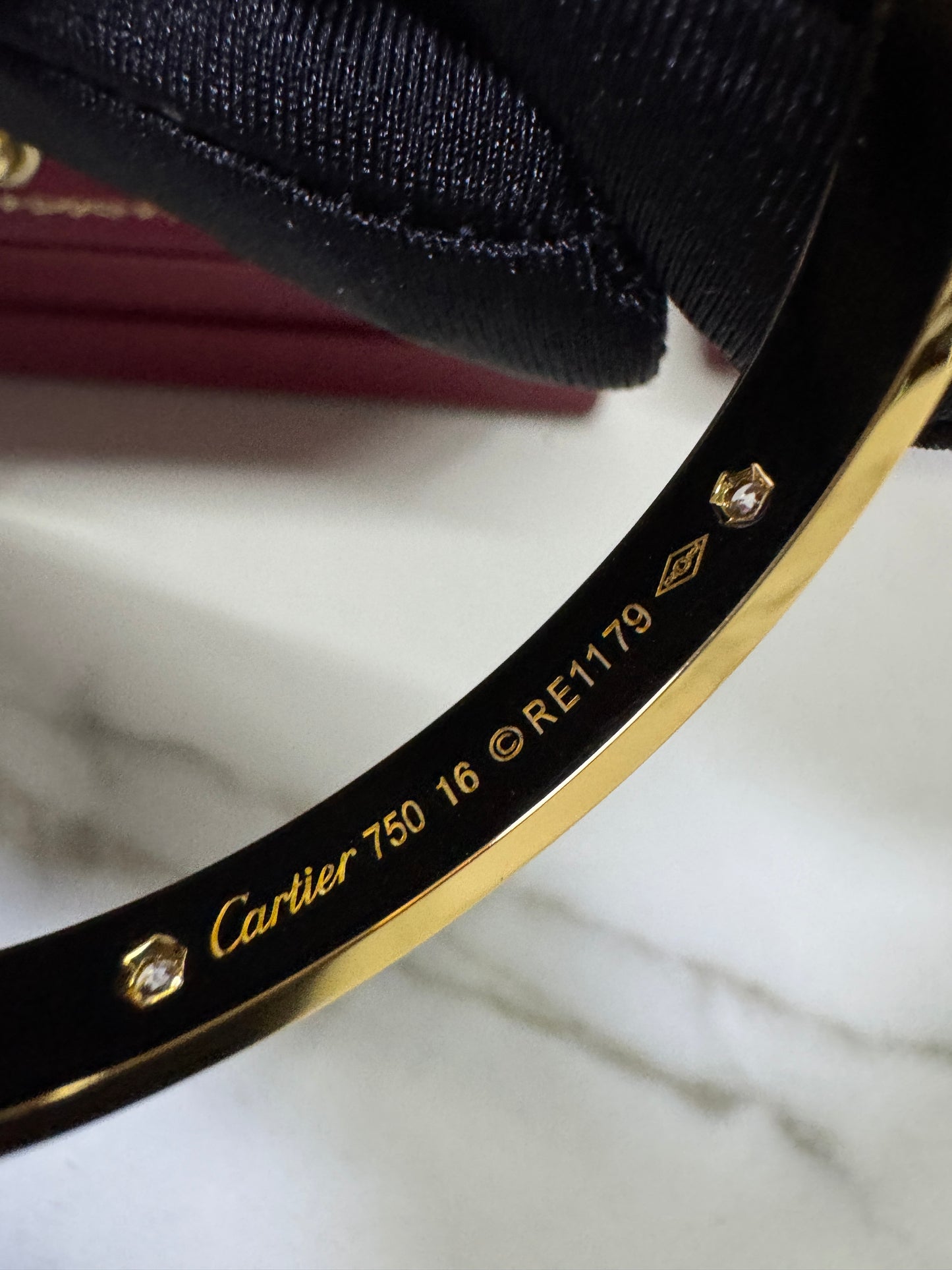 CARTIER Love Bracelet 經典粗版 4鑽 金色