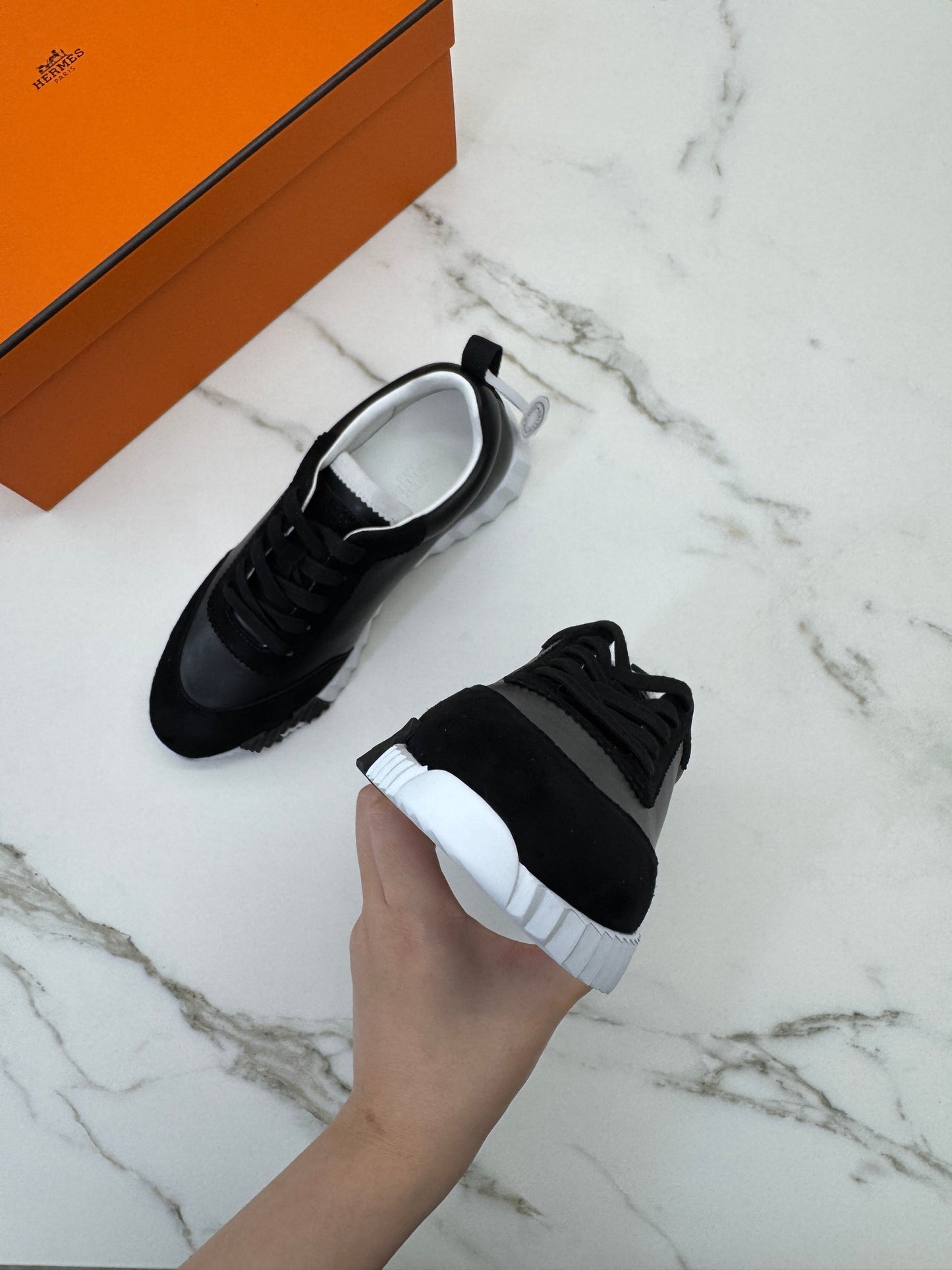 HERMES Bouncing 運動鞋 黑色皮面