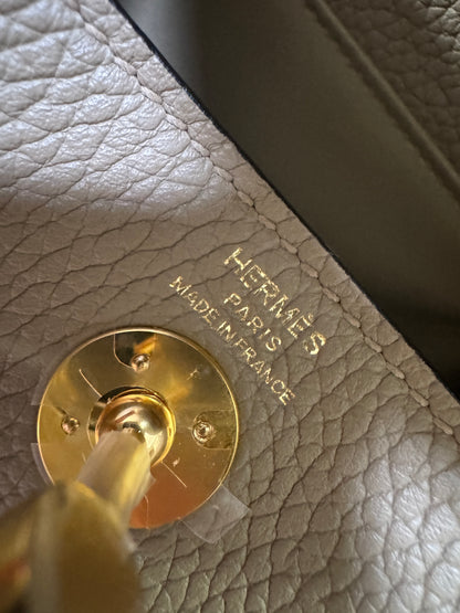 HERMES Mini Lindy II 馬爾淺米 金扣 TC