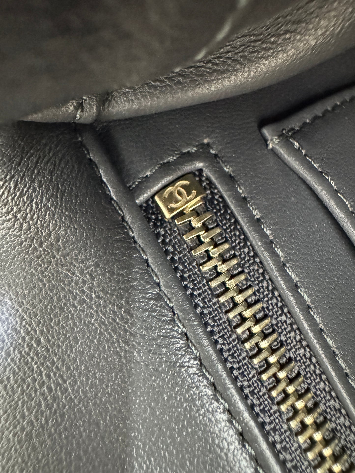 CHANEL 金球 Mini CF20 石墨灰 深灰羊皮