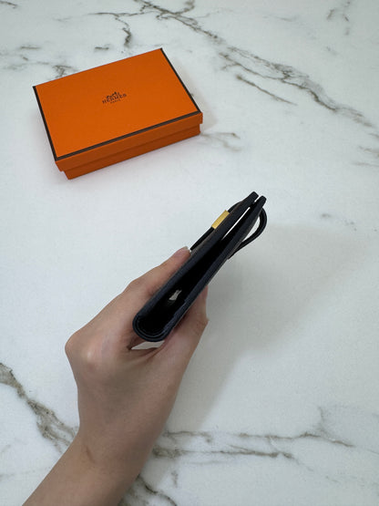 HERMES Bearn Compact Wallet 黑金 Epsom