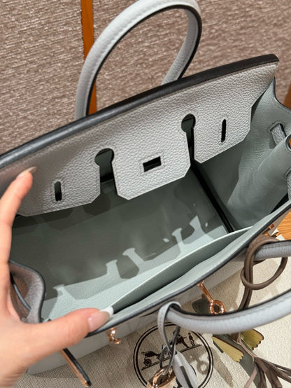 HERMES Birkin25 聖杯藍 玫瑰金扣 togo 08