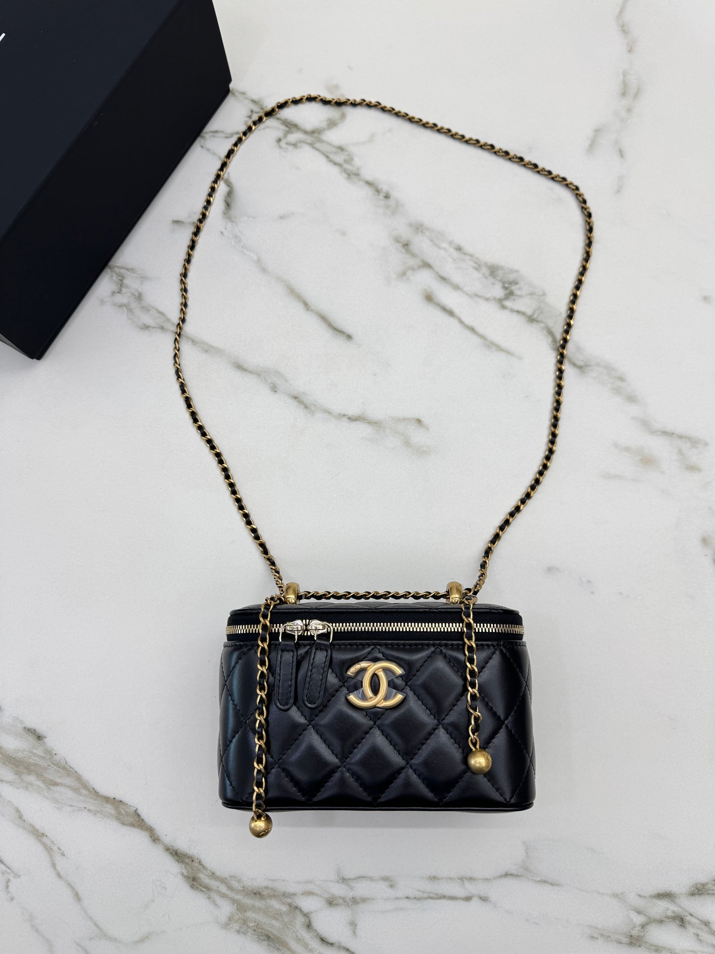 CHANEL 25S 雙金珠長盒子 Vanity