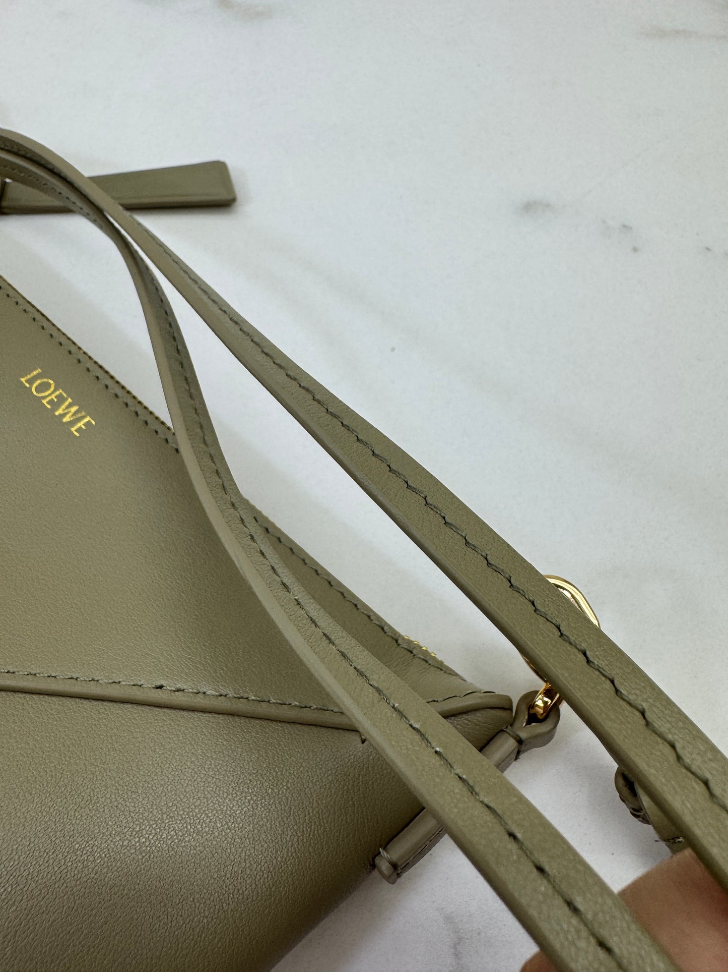 LOEWE Puzzle Fold Pouch Clay Green
