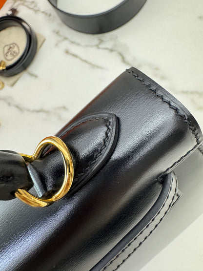 HERMES Kelly 25 黑色外縫金扣 Box Leather Sellier Noir GHW