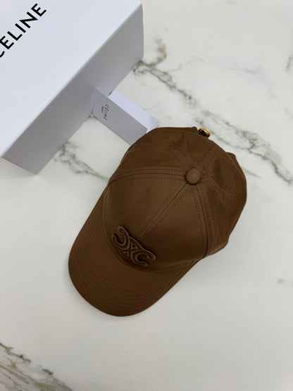 CELINE 棕色凱旋門鴨舌帽