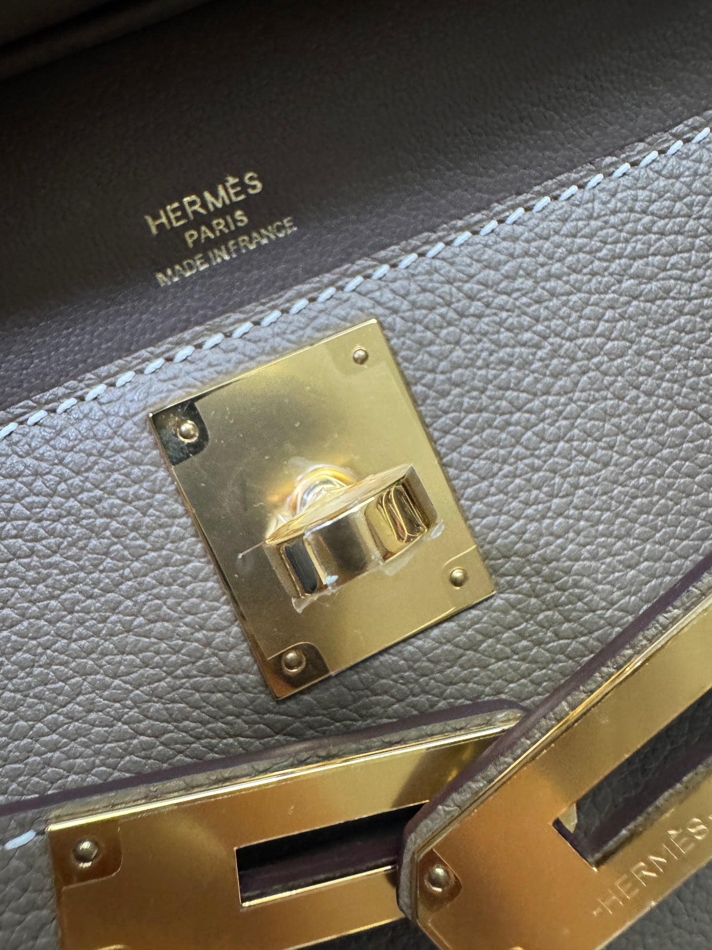 HERMES Jypsiere Mini 大象灰 金扣 evercolor 18 etoupe GHW