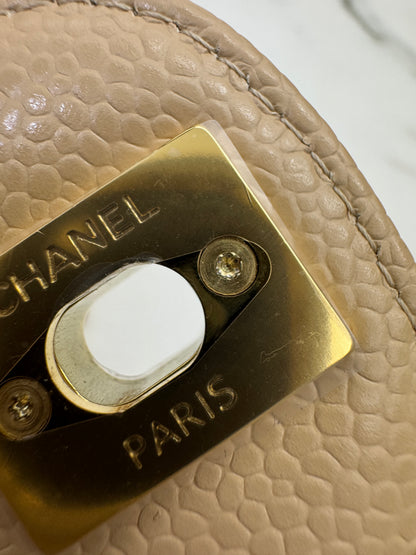 CHANEL CF23 Small 米杏色牛皮金扣 Beige Caviar Calfskin GHW
