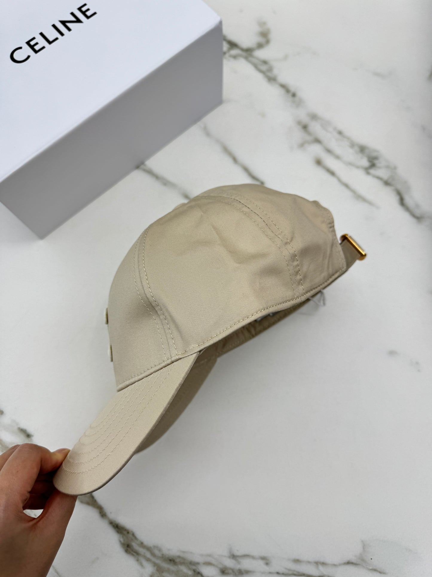 CELINE 凱旋門棒球帽 香草淺杏色