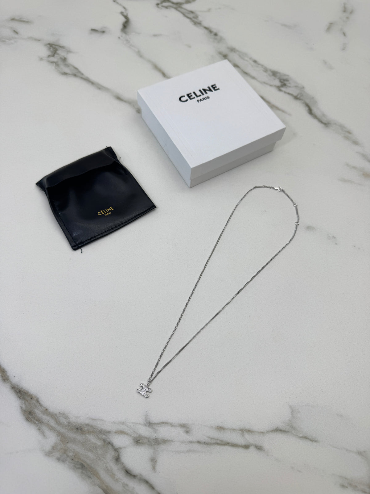 CELINE 凱旋門滿鑽項鏈