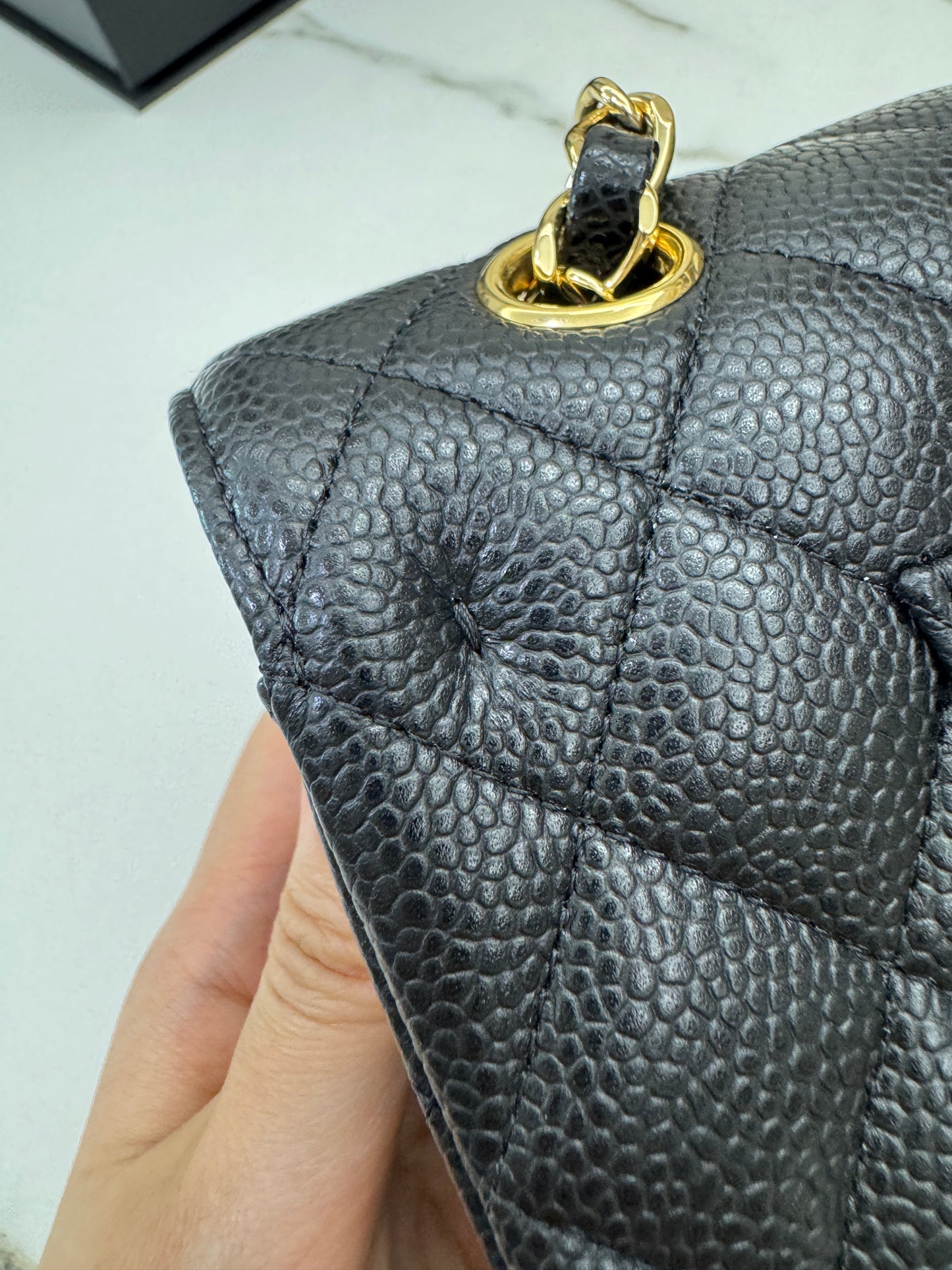 CHANEL CF25 Medium 黑金牛 Black Calfskin GHW