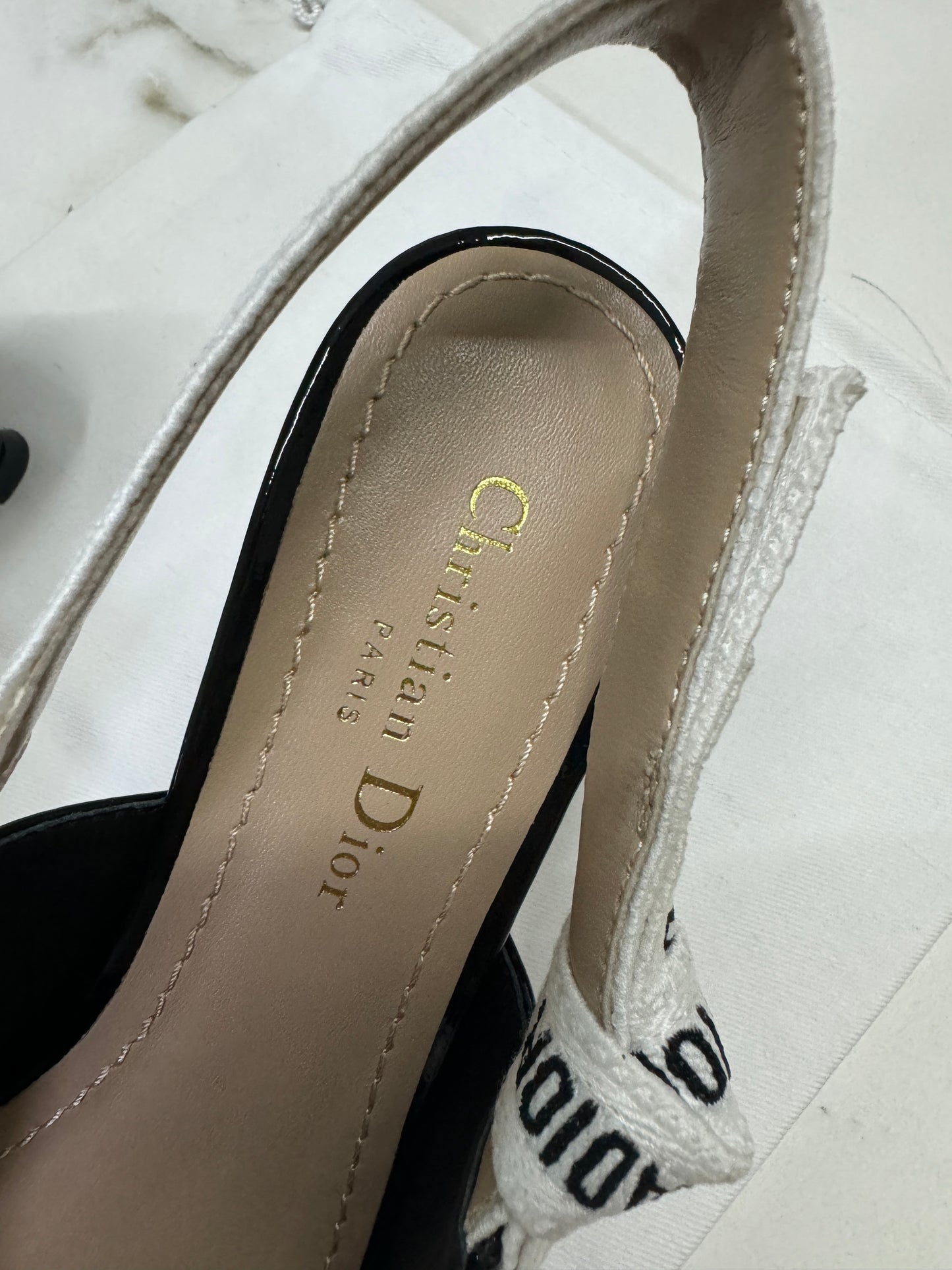 DIOR Slingback 黑色漆皮 5.5cm