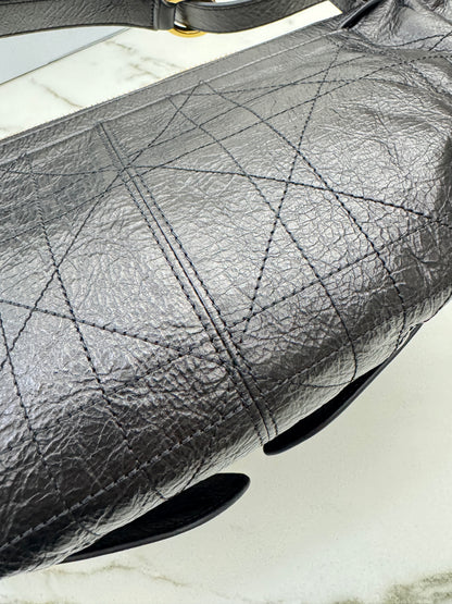 DIOR D-Journey Small 黑色油臘皮