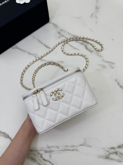 CHANEL 26S 交叉手柄長盒子 白色