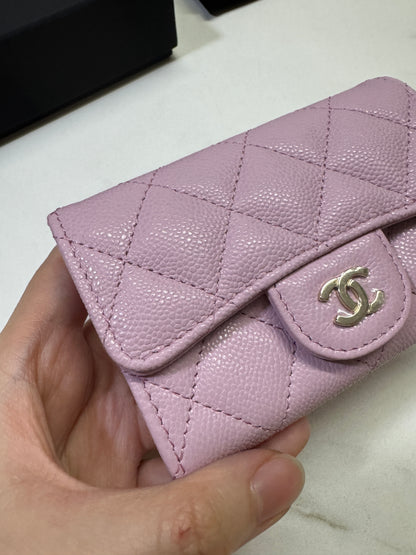CHANEL 24A粉紫 新版拉鏈 CF Cardholder