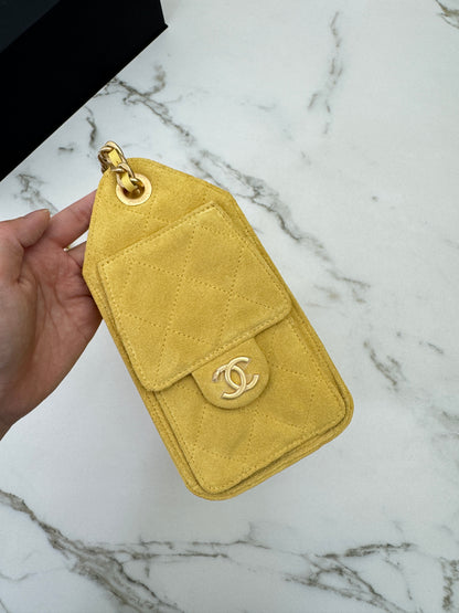 CHANEL Mini 25Bag 麂皮黃色