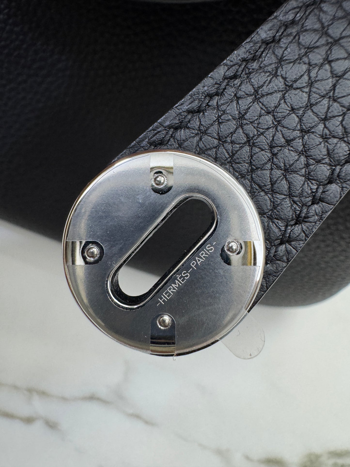 HERMES Lindy30 黑銀 TC Noir PHW