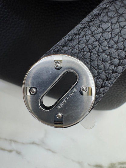 HERMES Lindy30 黑銀 TC Noir PHW