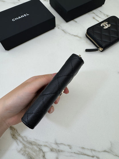 CHANEL 24B半鑽扣 加大零錢包 可放對摺紙幣