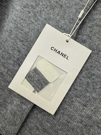 CHANEL 24B 羊絨開衫 灰色 100% cashmere