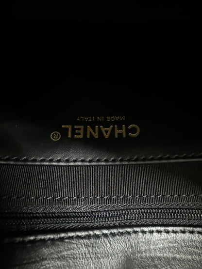 CHANEL 19系列 豆腐包 皺摺牛皮 黑色