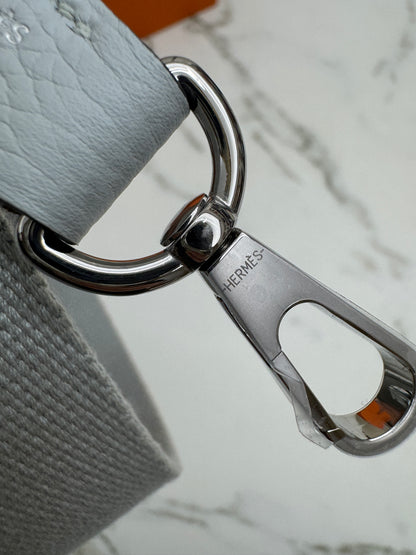 HERMES Mini Evelyne 霧霾藍銀扣 T0 Bleu Brume PHW