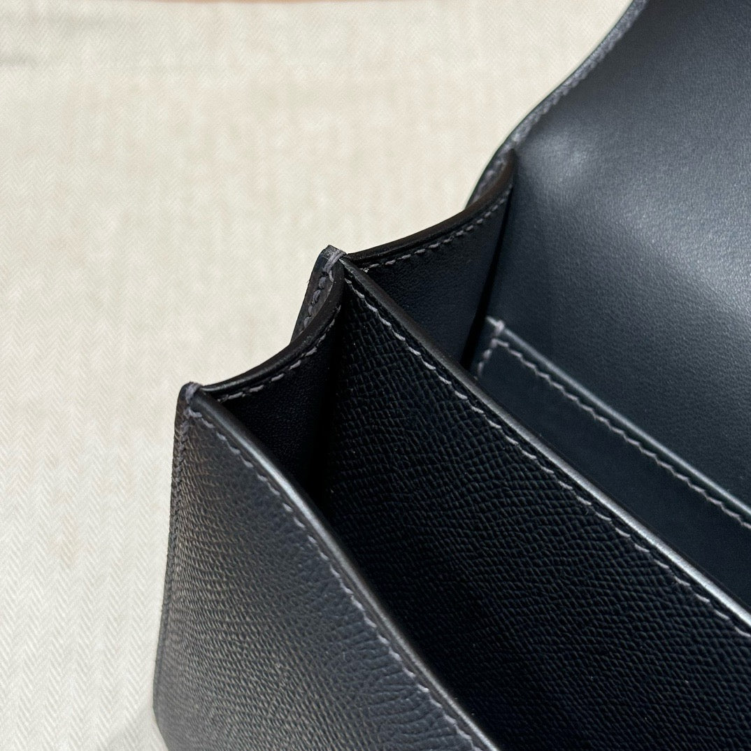 HERMES Mini Constance 鏡子款 黑銀 Epsom