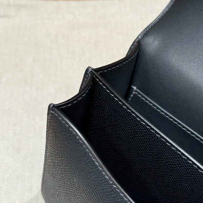 HERMES Mini Constance 鏡子款 黑銀 Epsom