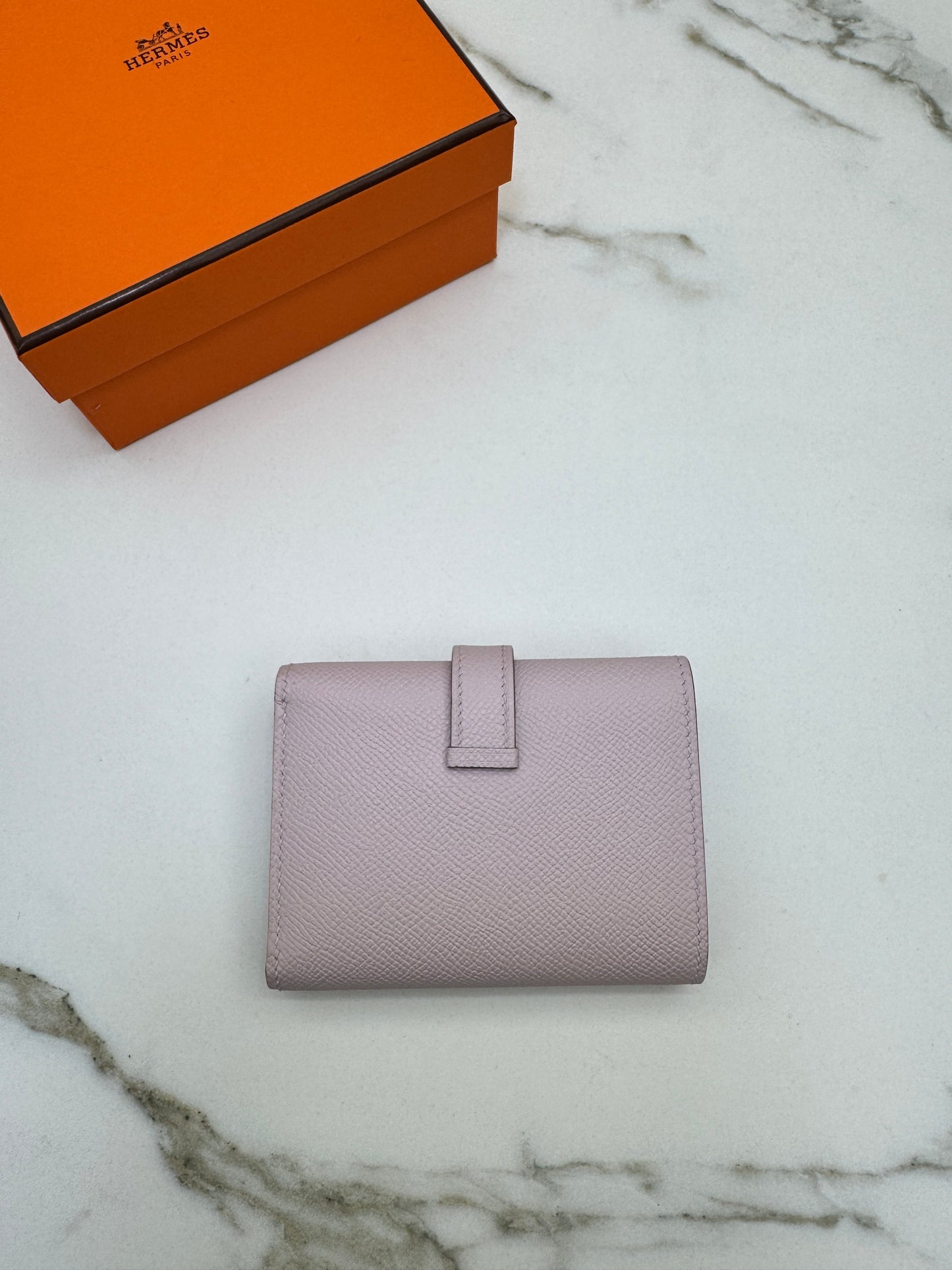 HERMES Bearn Wallet 三摺錢包 夢幻紫銀扣 Epsom Mauve Pale PHW