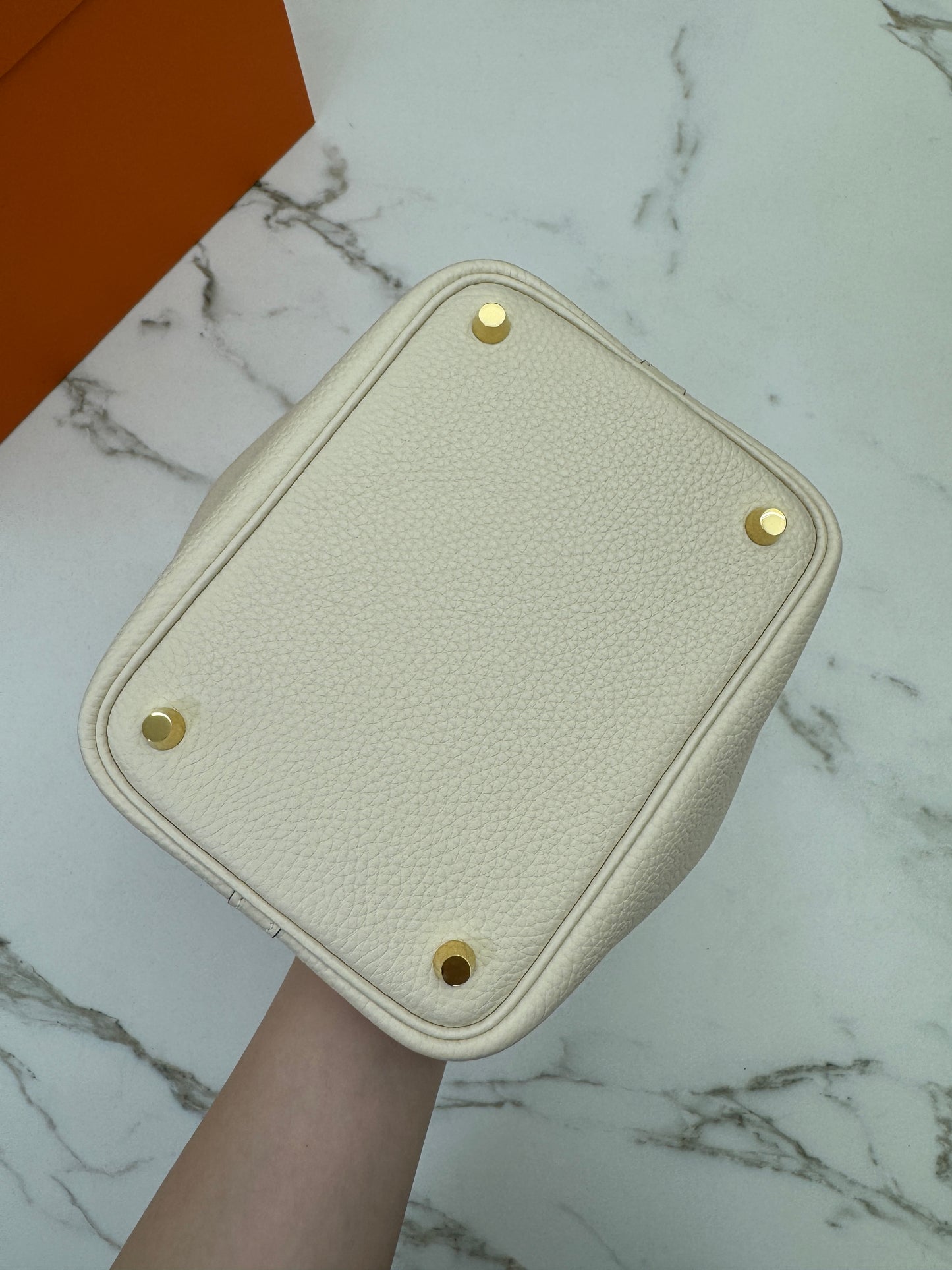 HERMES Picotin Lock 18 奶油白金扣 Nata GHW
