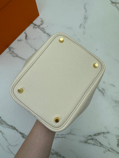 HERMES Picotin Lock 18 奶油白金扣 Nata GHW