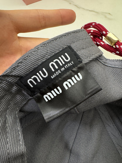 MIU MIU 深灰色 索繩鴨舌帽