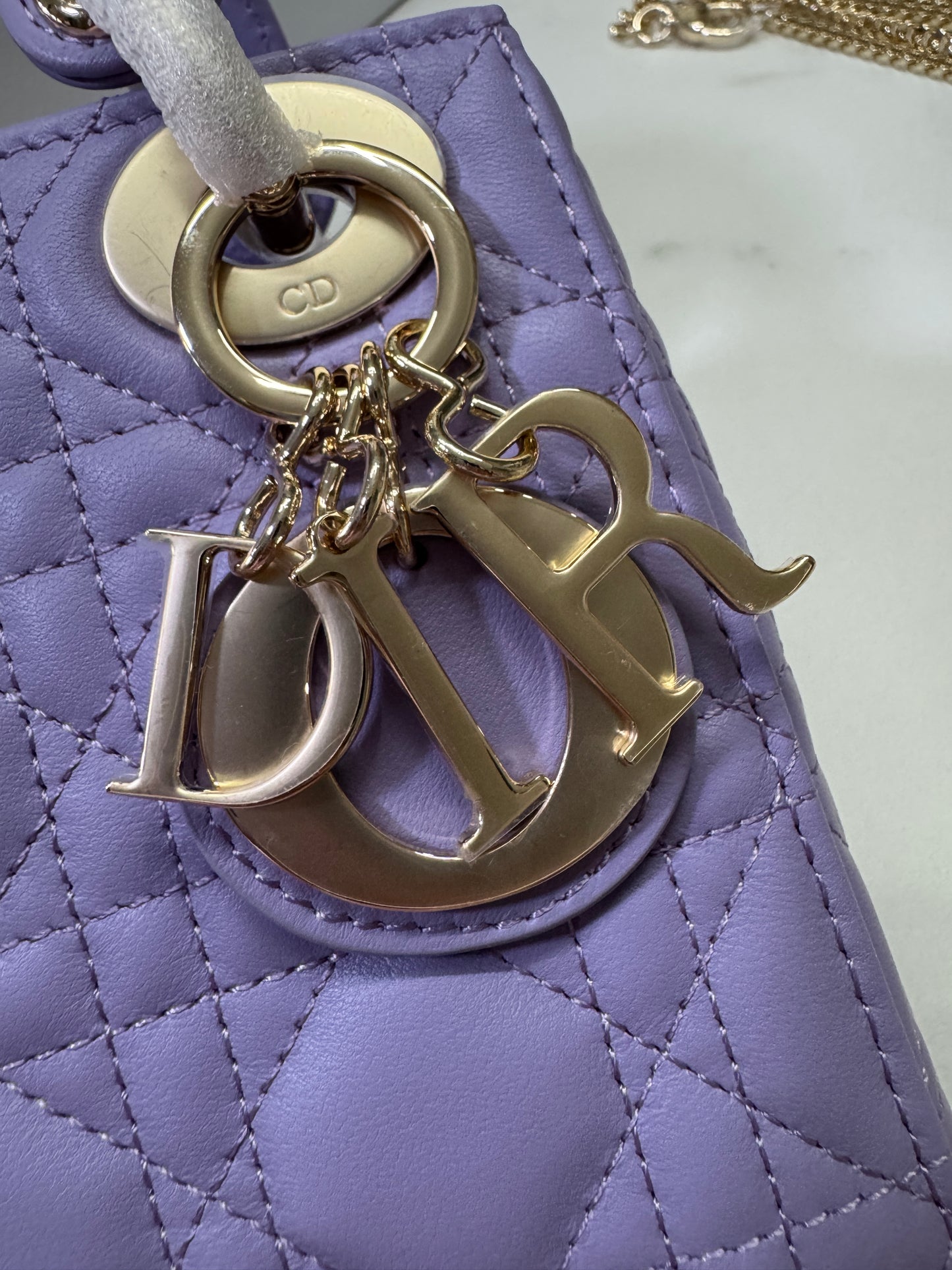 DIOR Mini Lady Dior 紫色羊皮