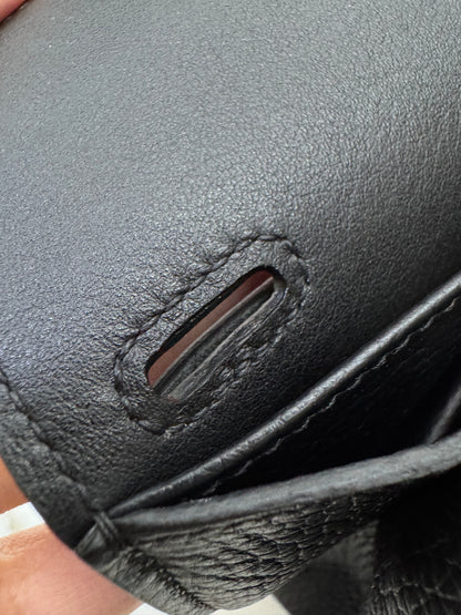HERMES Halzan 25 黑金 Noir TC GHW
