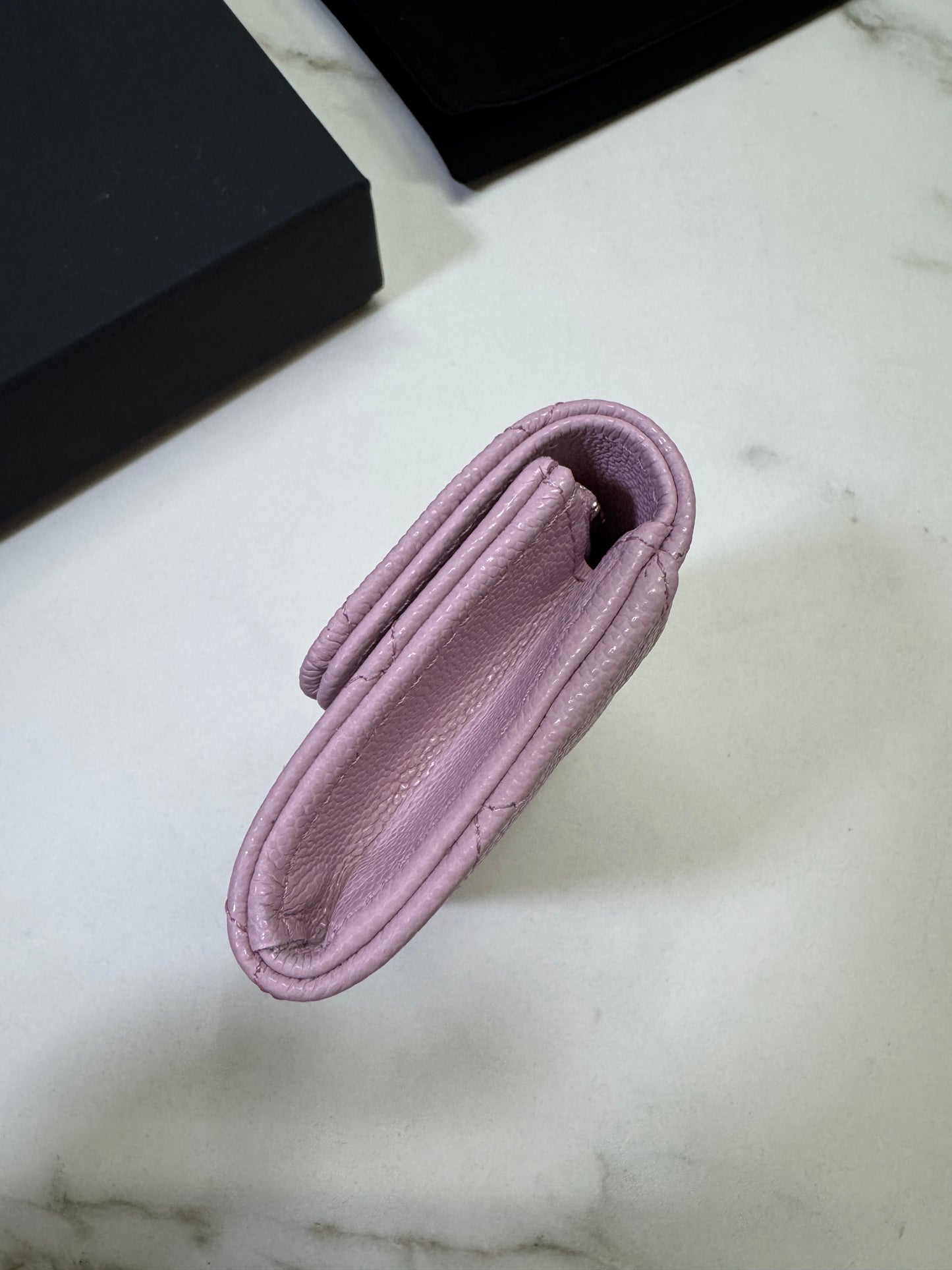 CHANEL 24A粉紫 新版拉鏈 CF Cardholder