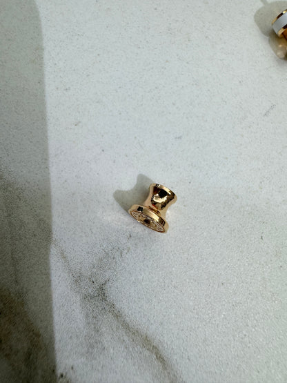 HERMES Mini Pop H 玫瑰金拼色耳環