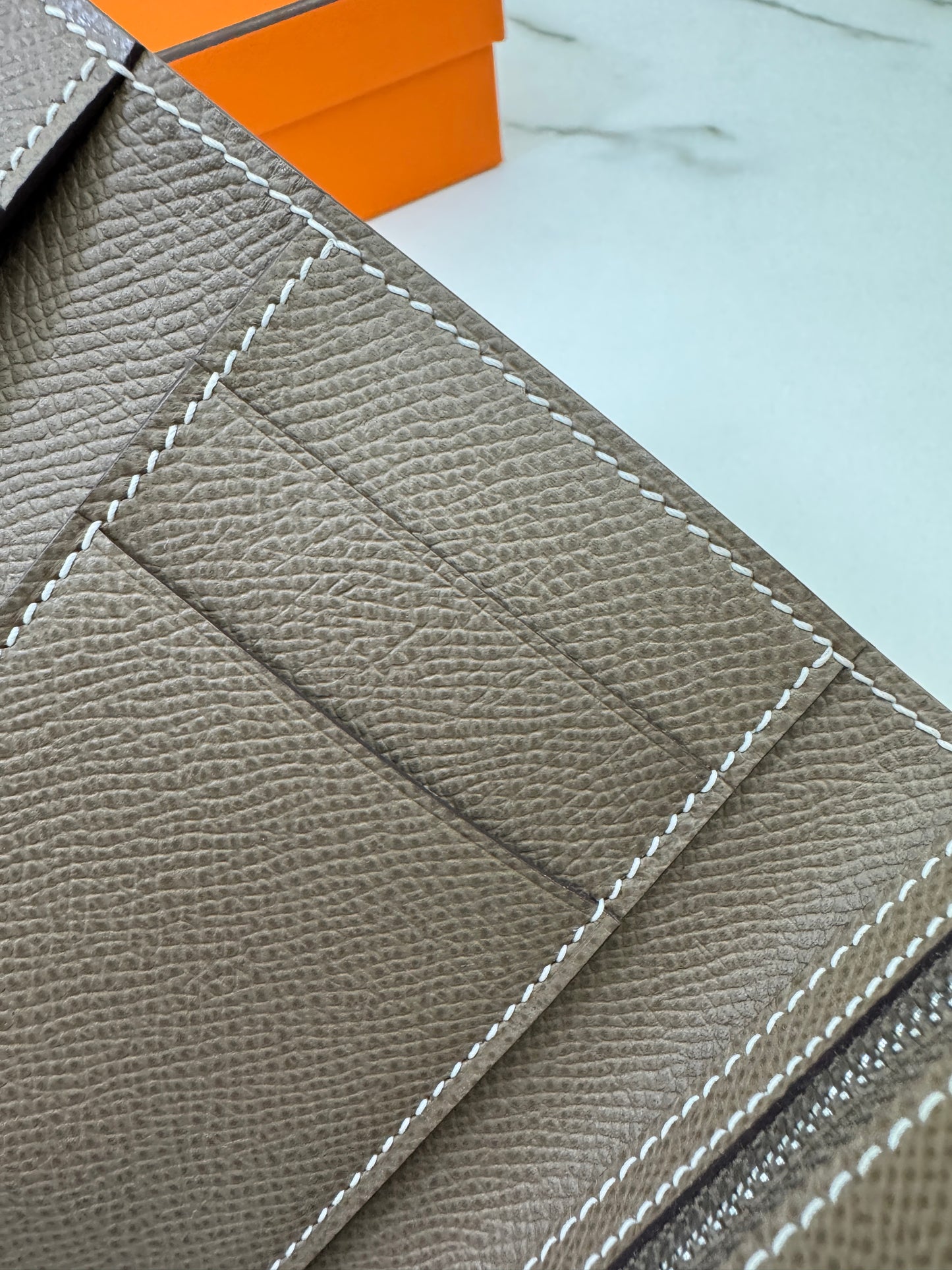 HERMES Bearn Wallet 三摺錢包 大象灰銀扣