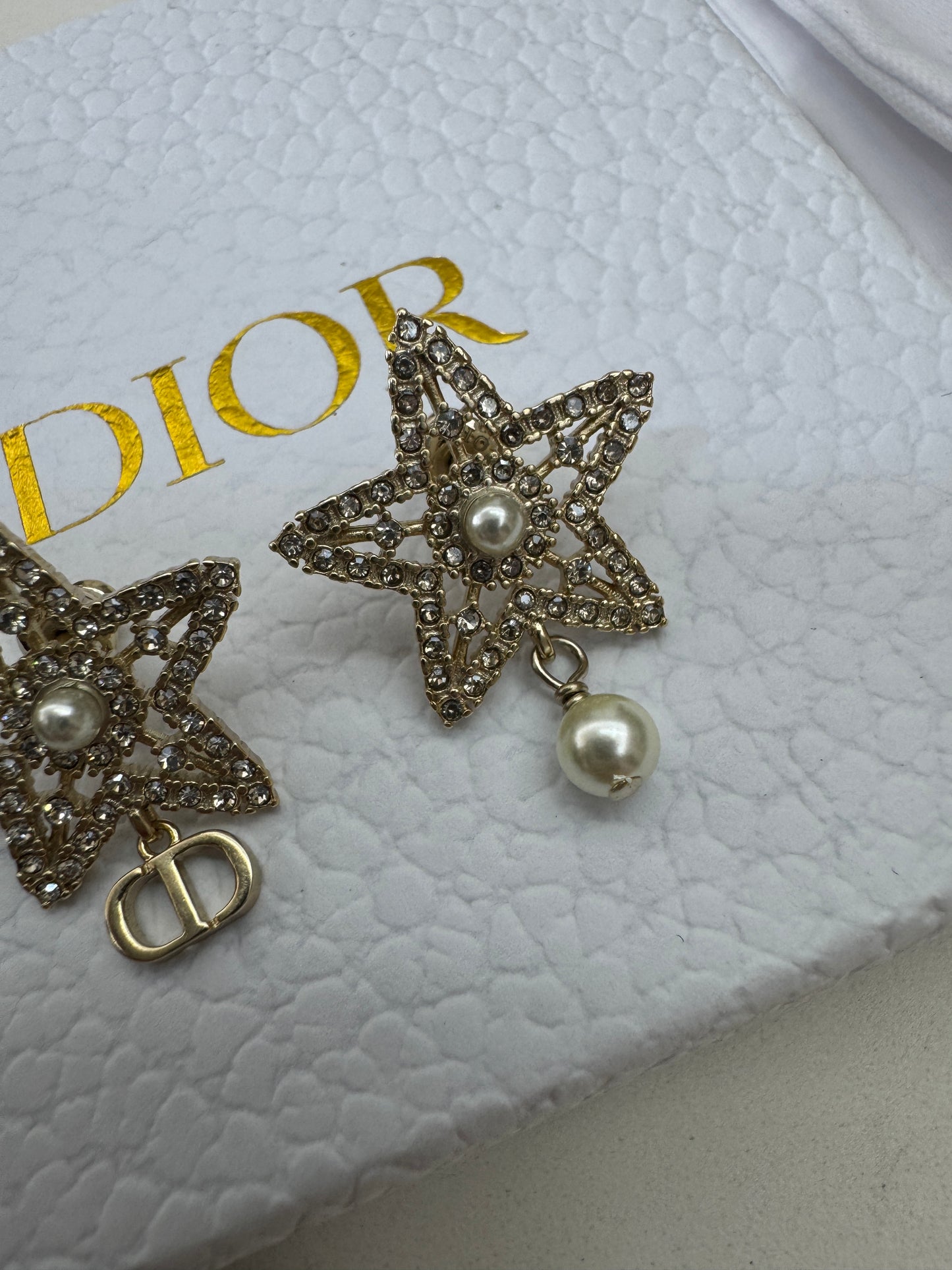 DIOR Nuit Etoilee 淡金色耳環