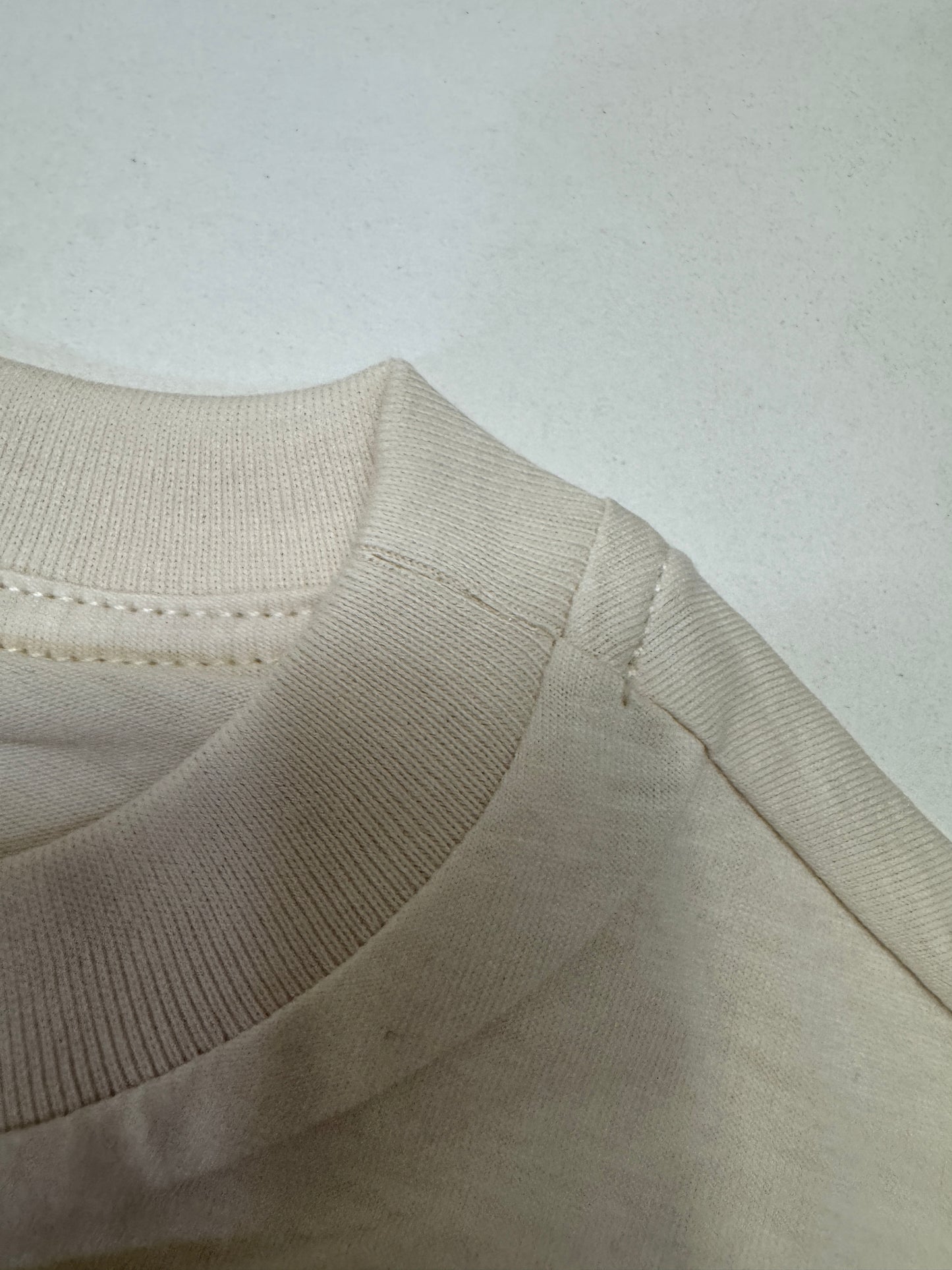 MIU MIU 水鑽Logo 米色T恤