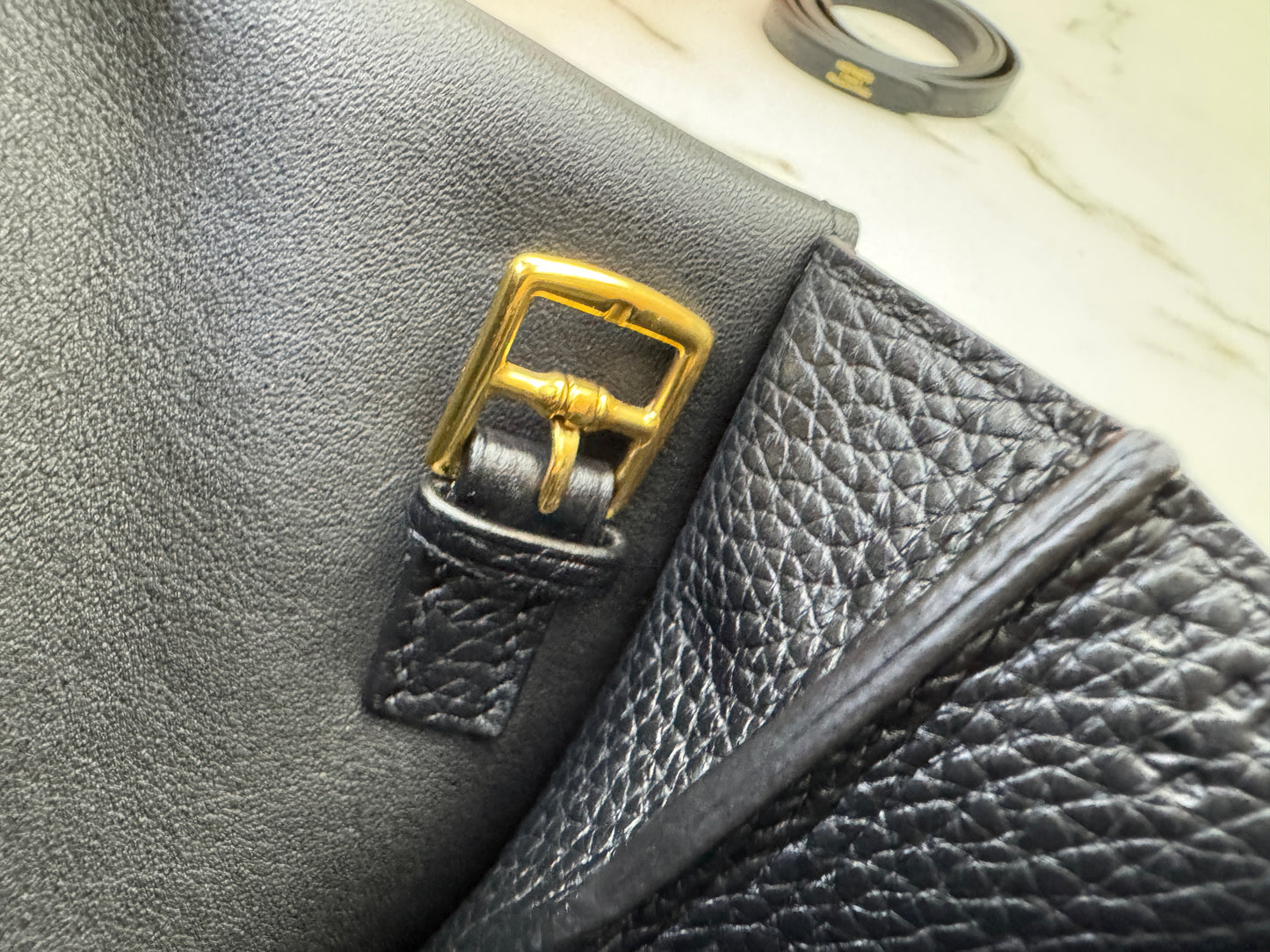 HERMES Halzan 25 黑金 Noir TC GHW