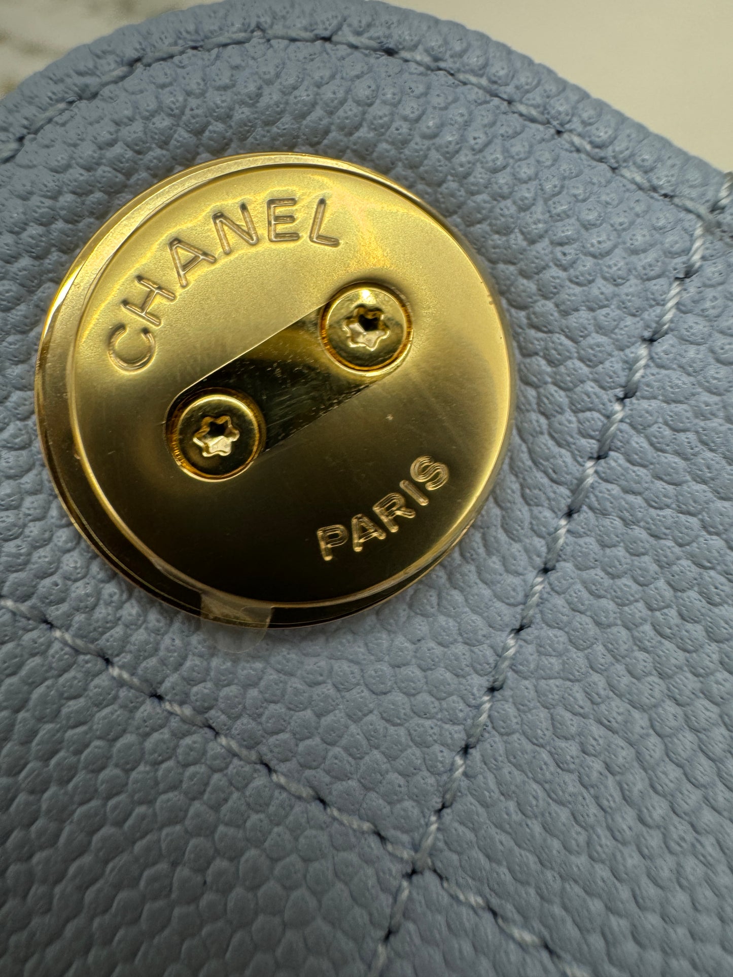 CHANEL Mini 25Bag 26A Baby Blue 亮金扣